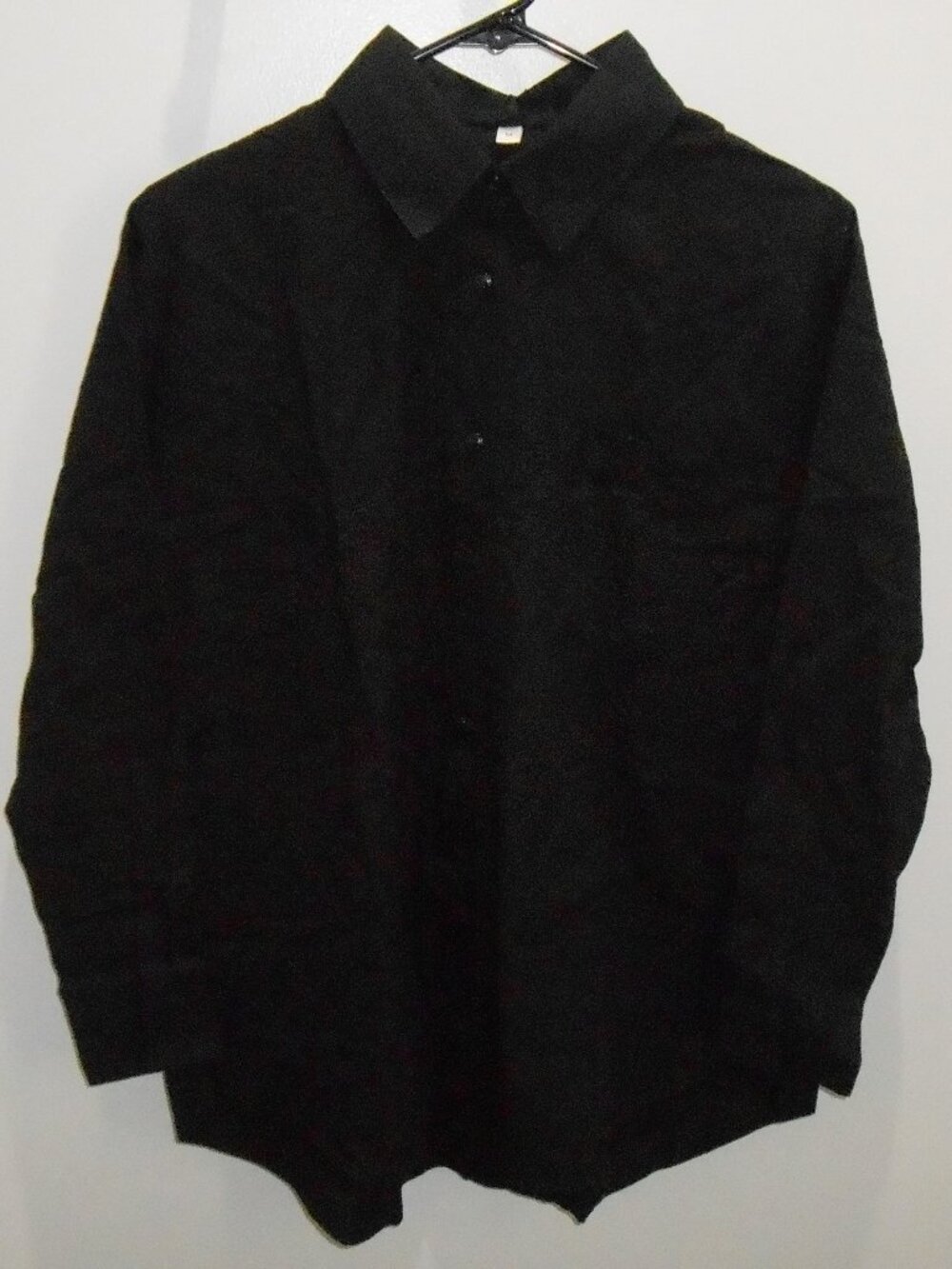 Diosun Women's Black Long Sleeve Button Down Cotton Shirt Size-Medium